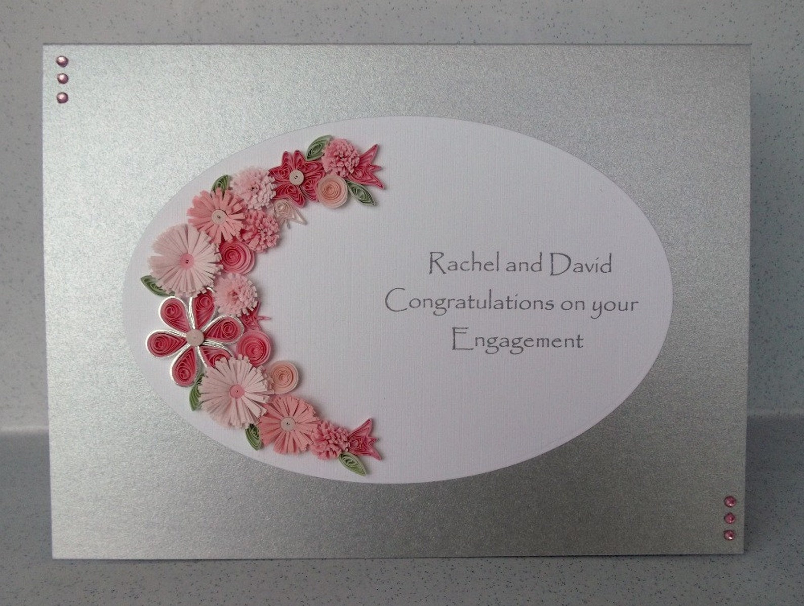 Quilled Handmade Engagement Congratulations Card Personalized Etsy