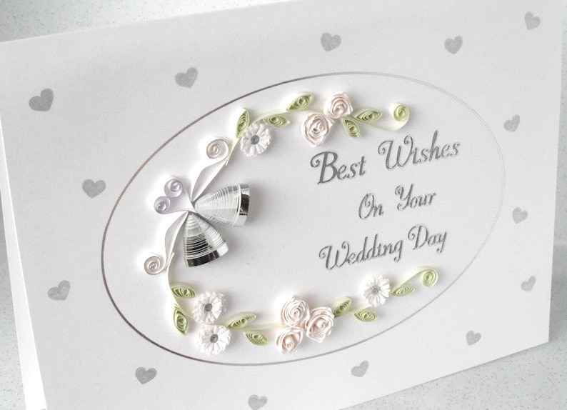quilling handmade Wedding card wedding wishes, quilled congratulations
