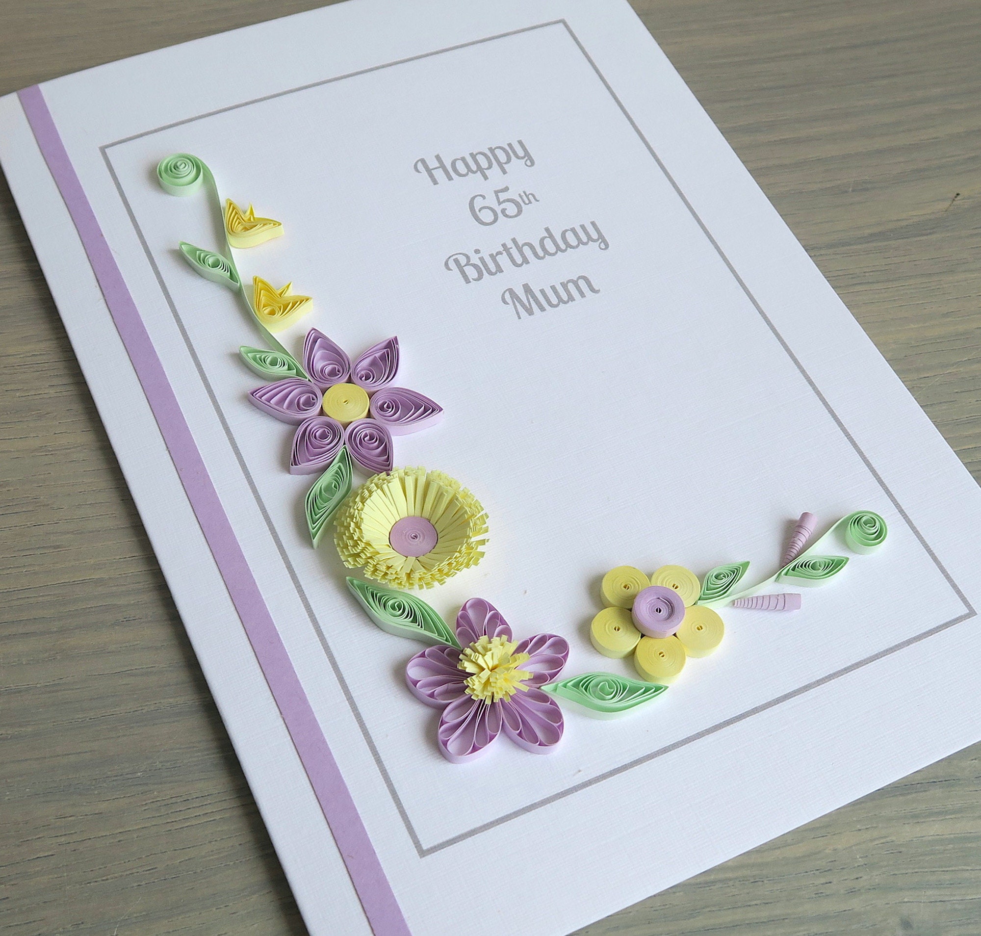 Handmade Quilling Birthday Card Handmade Paper Greeting Card Quilling  Flower Design Mom Birthday Card Paper Quilling Card 
