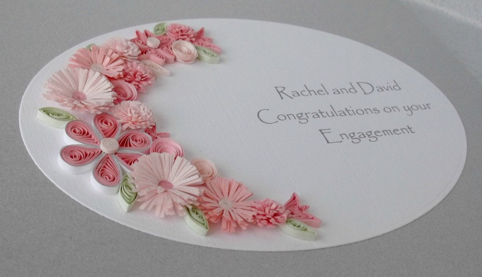 Quilled Handmade Engagement Congratulations Card Personalized Etsy