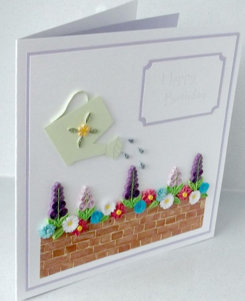Quilled handmade birthday card 60th 80th 70th can be personalized 100th, 50th 90th