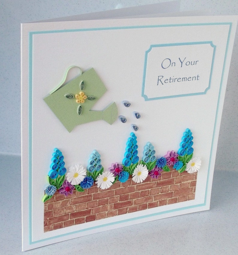 Quilled retirement card large size Etsy