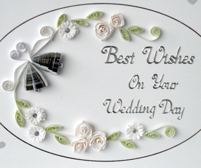 quilling handmade Wedding card wedding wishes, quilled congratulations