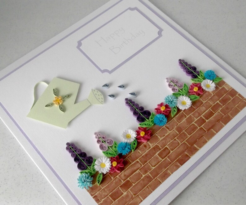 Quilled handmade birthday card 60th 80th 70th can be personalized 100th, 50th 90th