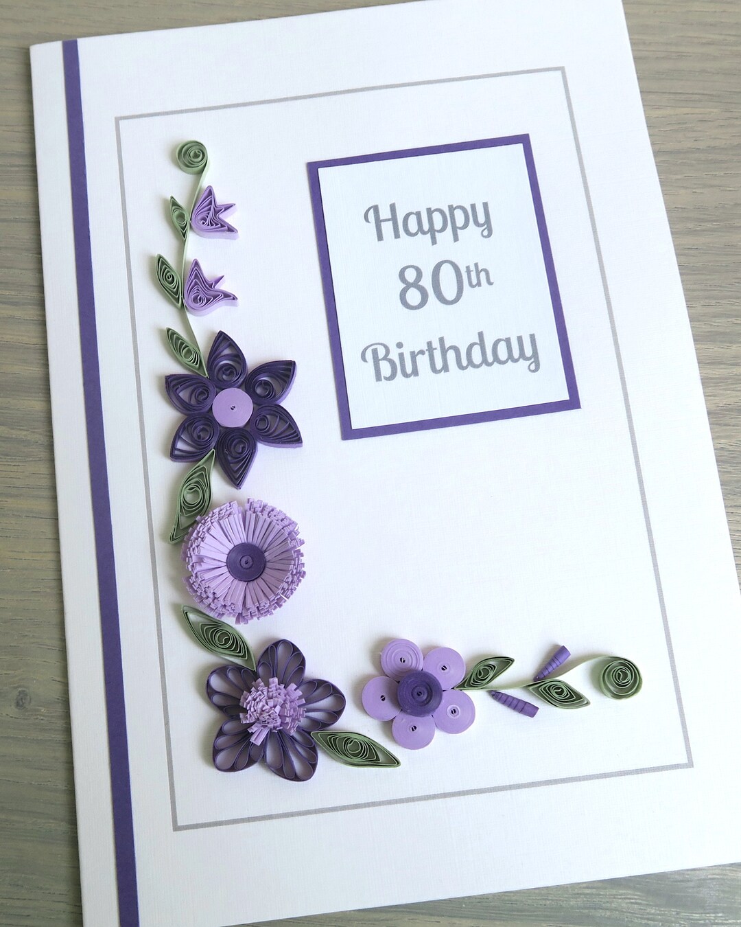 Handmade 80th Birthday Card, Paper Quilling Flowers - Etsy
