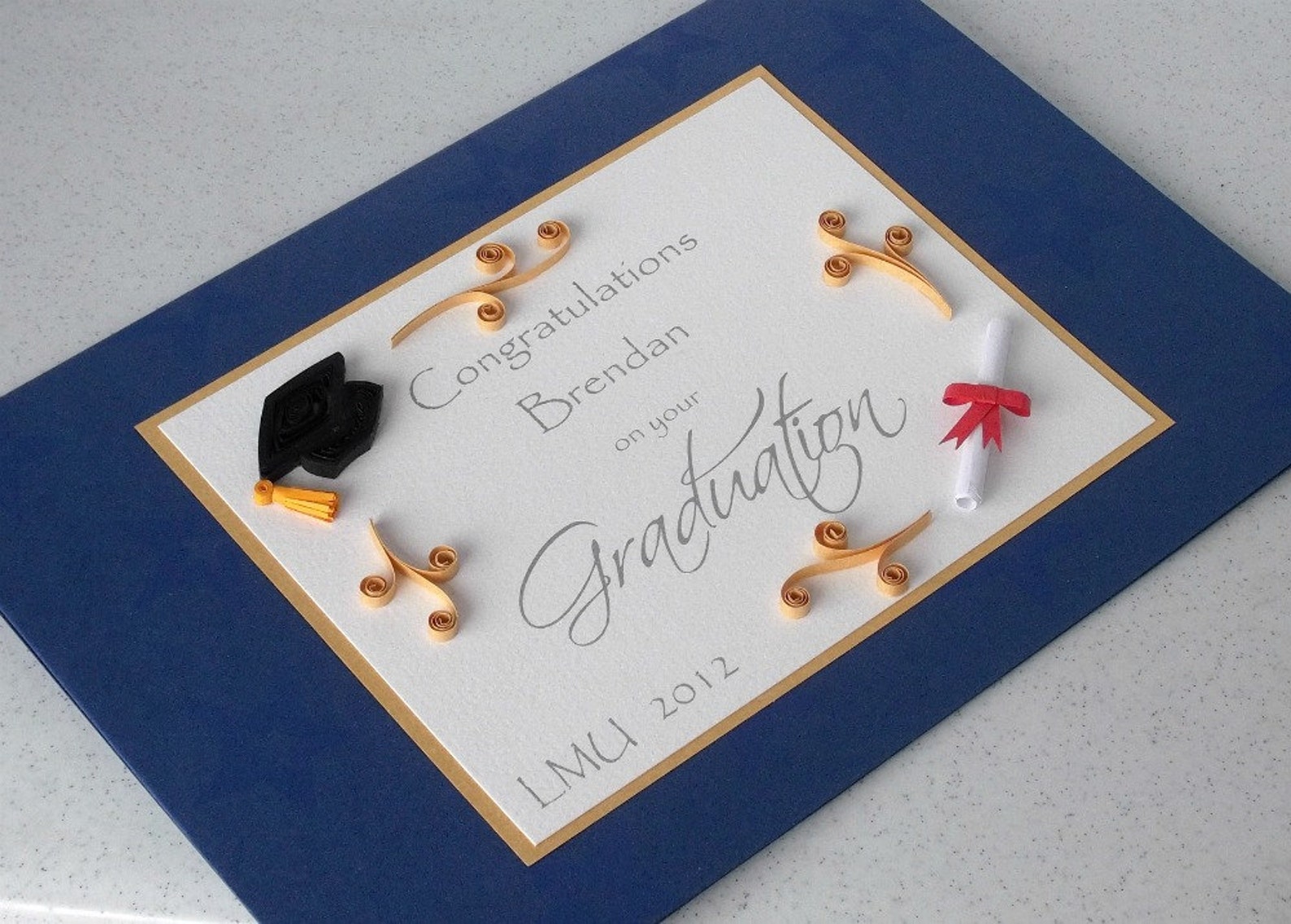 Handmade Graduation Card, Quilled, Personalized Etsy