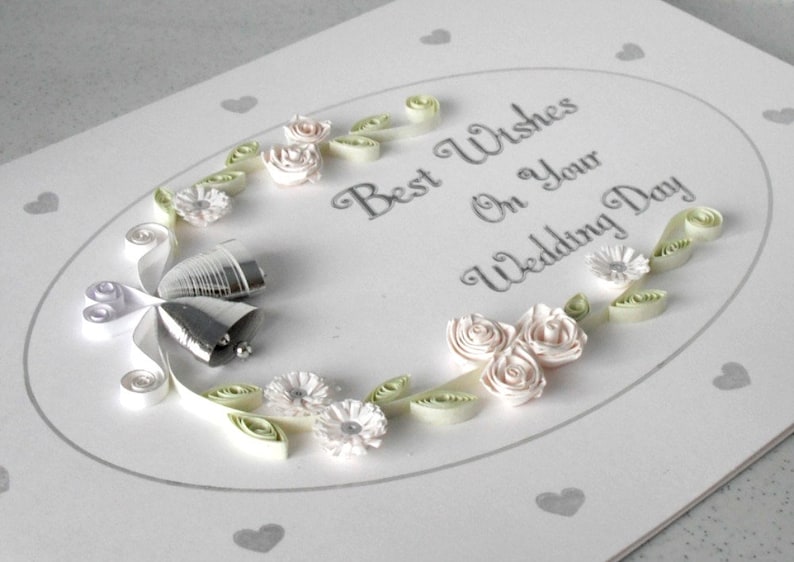 quilling handmade Wedding card wedding wishes, quilled congratulations