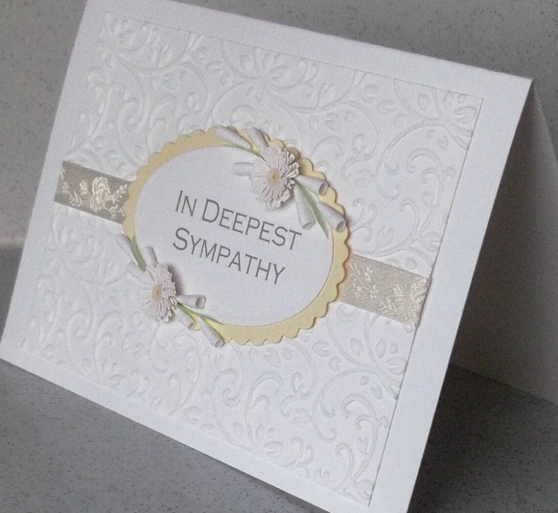 Quilled Sympathy Card Handmade Paper Quilling Flowers Etsy