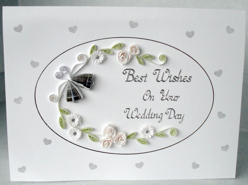 quilling handmade Wedding card wedding wishes, quilled congratulations