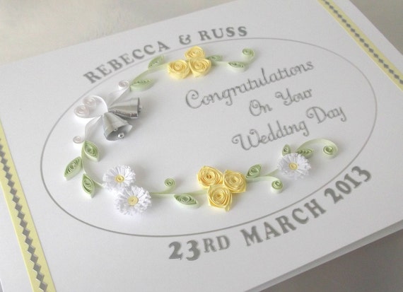 quilling handmade Wedding card wedding wishes, quilled congratulations
