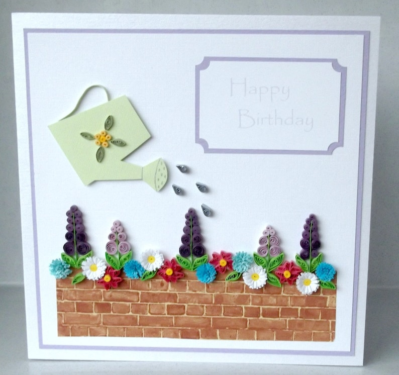 Quilled handmade birthday card 60th 80th 70th can be personalized 100th, 50th 90th