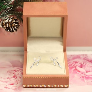 S925 Silber Süße Bogen Knot Ohrstecker Sterling Silber Niedliche Bogen Ohrringe für Frauen Feminine Schmuck Trendy Mädchen Ohrringe