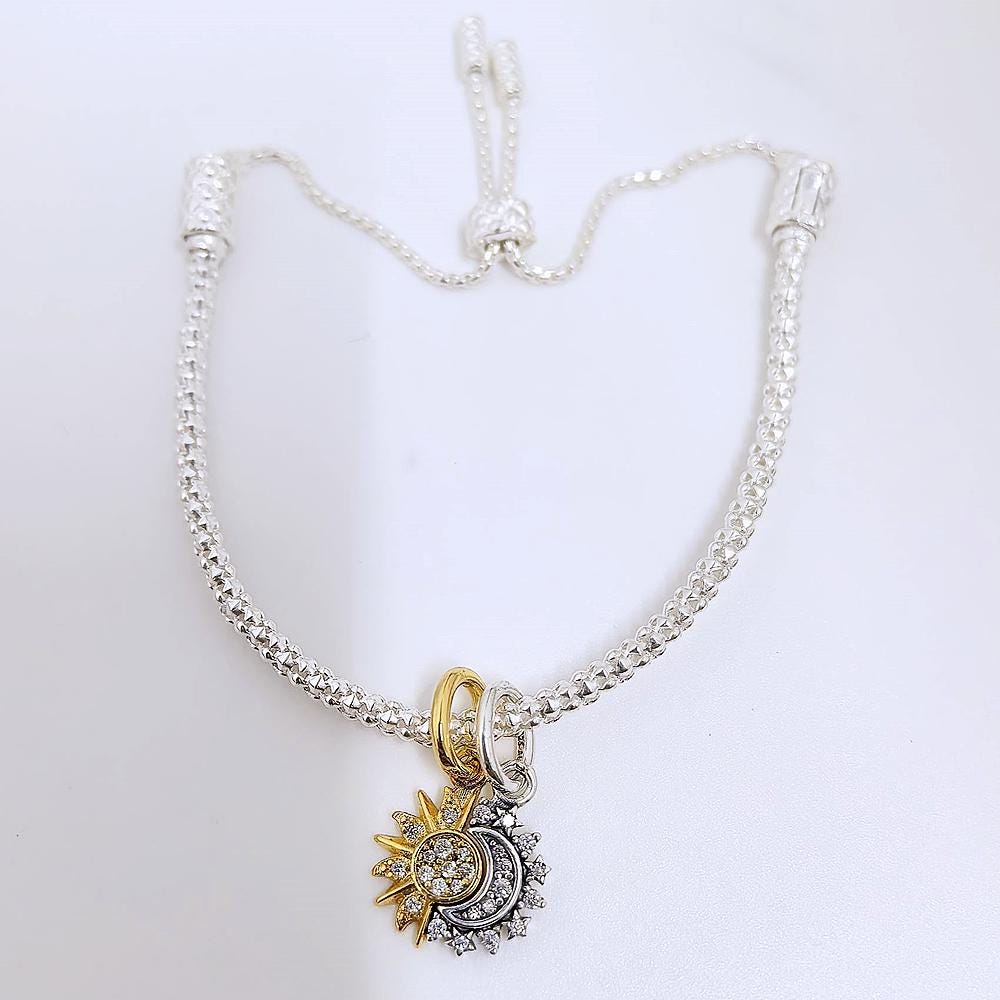 Pandora 太陽と月のチャーム 2個セット 月・太陽モチーフ | 天体