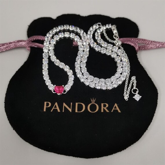Pandora Halo Heart Choker Necklace 40cm - Etsy
