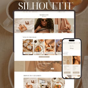 SILHOUETTE WordPress Theme | Lifestyle Fashion Food Blog | Kadence Child Theme | WooCommerce Shop | Feminine Website Template Beauty Blogger