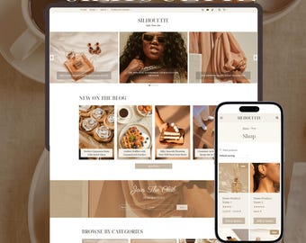 SILHOUETTE WordPress Theme | Lifestyle Fashion Food Blog | Kadence Child Theme | WooCommerce Shop | Feminine Website Template Beauty Blogger
