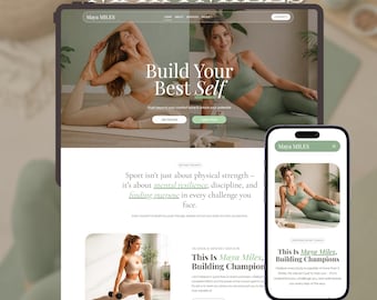 Fitness Coach WordPress Theme, Personal Trainer Website Template, Wellness Blog, Kadence Child Theme, Feminine Sports Site