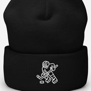 Eishockey Spieler Mütze: Strickmütze mit Bommel