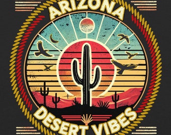 Retro Arizona Desert T-Shirt: Vintage Cactus Graphic Tee