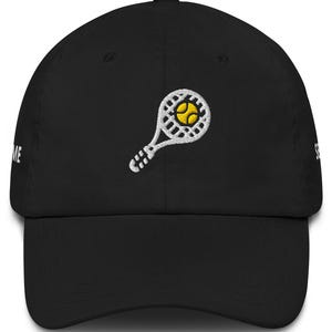 Embroidered Tennis Racket Cap: Unisex Adjustable Sports Hat