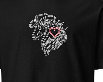 Cowboy Horse Love T-Shirt, Western Graphic Ranch Unisex Shirt