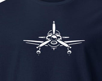 T-shirt graphique avion, cadeau pour passionné d'aviation, chemise de vol en coton