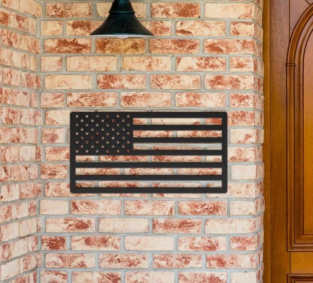 Rustic American Flag Metal Wall Art: Patriotic Home Decor - Etsy