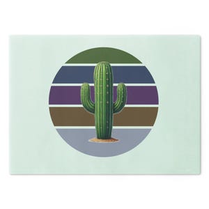 Cactus Glass Cutting Board: Southwest Kitchen Decor, Desert Plant Design, Unique Foodie Gift