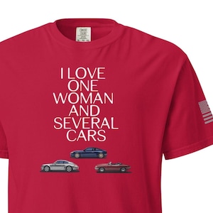 Funny Car Enthusiast T-Shirt: Love One Woman and Cars, Unisex Cotton Tee