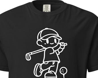 Camiseta minimalista de golf swing: camiseta de jugador de golf de algodón hilado en anillo