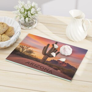 Glass Cutting Board, Arizona Theme, Kitchen Decor, Food Prep, Gift for Cook, Housewarming Present