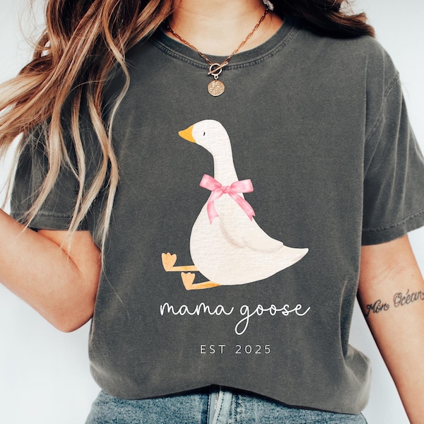 Comfort Colors® Custom Mama Goose Shirt, Silly Goose Shirt, Cute Mom Shirt, Baby Shower Gift, Pregnancy Reveal Gift, Mothers Day Gift
