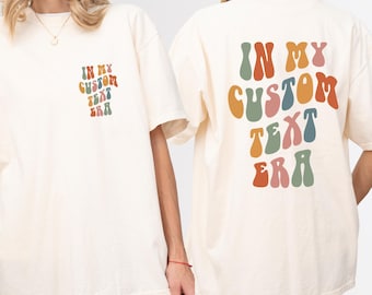 Camisetas Comfort Colors® con texto personalizado, camiseta retro con texto personalizado, regalo personalizado, camiseta ondulada con texto personalizado, camiseta personalizada a juego