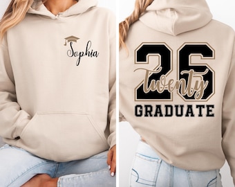 Custom Graduation 2026 Sweatshirt, College Senior Hoodie, Class of 2026 Senior Hoodie, Graduation Gift, Graduation 2026 Sweatshirt