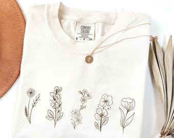 Comfort Colors® Wildflowers Shirt, Aesthetic Flower Shirt, Plant Lover Tees, Flower Lover Shirt, Boho Flower Shirt, Cute Flower T-shirts