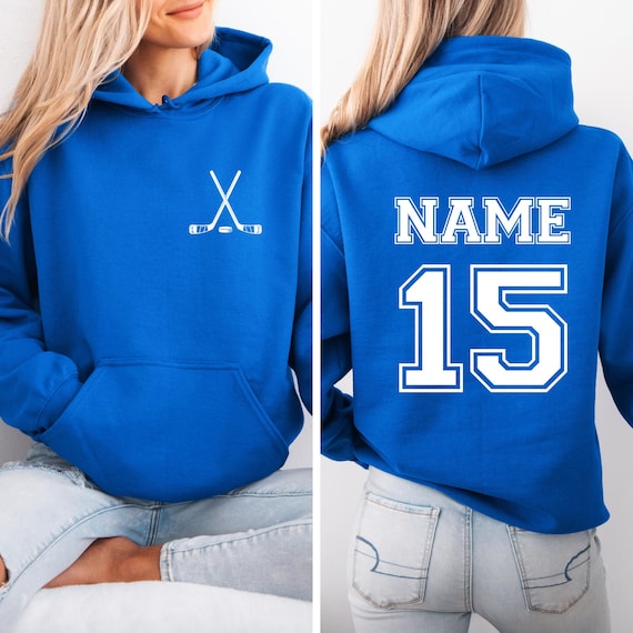 Custom Hockey Sweatshirt, Custom Name and Number Hockey Hoodie, Personalized Hockey Mom Hoodie, Game Day Sweatshirt, Hockey Dad Hoodie
