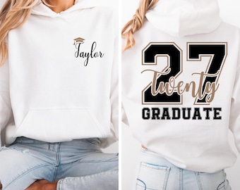 Bluza z kapturem na zamówienie z okazji ukończenia studiów w 2027 r., Bluza z kapturem dla absolwentów, Bluza z kapturem dla absolwentów z 2027 r., Prezent na ukończenie studiów, Bluza z kapturem z okazji ukończenia studiów w 2027 r.