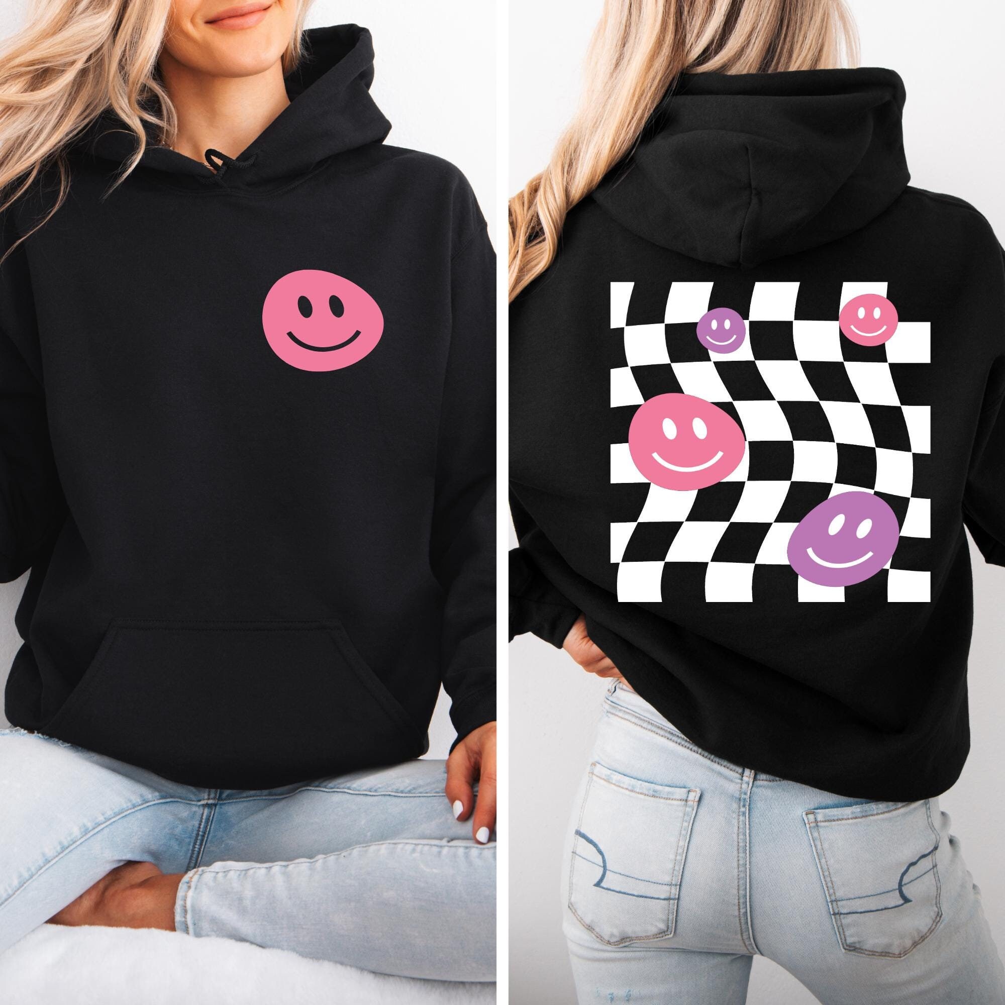 Sweat Fille Havana Jaune à Enfiler – Taille S – Motif Smiley Et Visage Rose