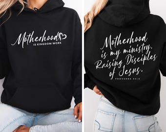 Sudadera con capucha La maternidad es mi ministerio, sudadera con capucha La maternidad, camiseta cristiana para mamá, regalo para el día de la madre, camiseta de la Biblia, ropa religiosa