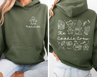 Custom Cookie Crew Christmas Sweatshirt, Christmas Baking Hoodie, Family Group Xmas Hoodies, Matching Family Holiday Shirts, Holiday Gifts