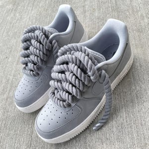 nike air force 1 gray with rope lace