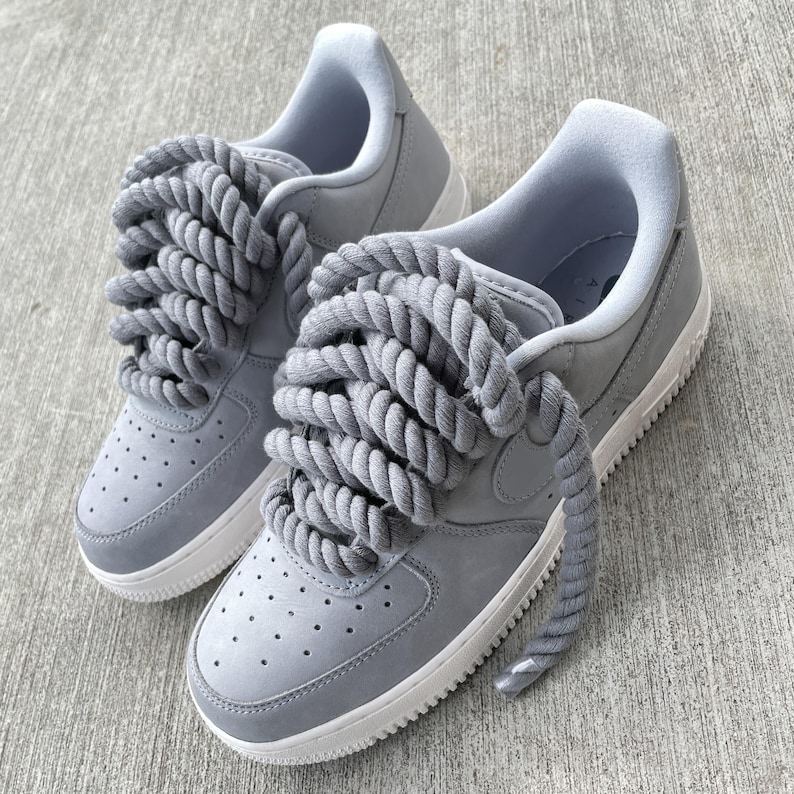nike air force 1 gray with rope lace