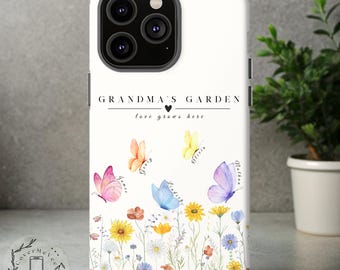 Grandma&#39;s Garden Birth Flower Personalized Phone Case | iPhone 16 Pro Max Case | 15 14 13 12 11  Pro/Pro Max/Plus | Samsung Galaxy | MagSafe