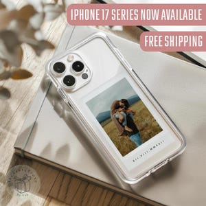 Custom Phone Case Photo | iPhone 17 Pro Skin | Custom Polaroid Clear Cell Phone Case | Valentines Day Phone Case | Clear Case For iPhone image 1