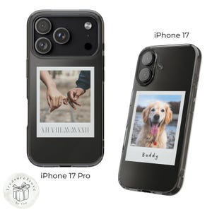 Custom Phone Case Photo | iPhone 17 Pro Skin | Custom Polaroid Clear Cell Phone Case | Valentines Day Phone Case | Clear Case For iPhone image 2