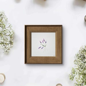 10x10cm "Lavendel" Aquarell Blumengemälde Karte Valentinstag Muttertag Wanddeko Geschenk Mutter Oma Housewarming Art Wohnzimmer Schlafzimmer
