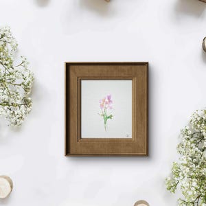 9x10cm "Stiefmütterchen" Aquarell Blumengemälde Karte Valentinstag Muttertag Wanddeko Geschenk Mutter Housewarming Wohnzimmer Schlafzimmer