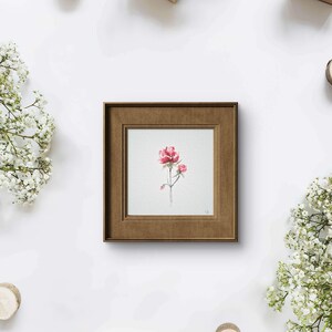 10x10cm "Rose" Aquarell, Blumengemälde Karte Valentinstag Muttertag, Wanddeko, Geschenk Mutter Oma Housewarming Art Wohnzimmer Schlafzimmer
