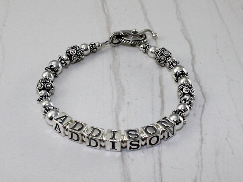 Sterling Silver Mother's Grandmother's Bracelet Etsy