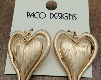 Boucles d'oreilles cœur en métal doré